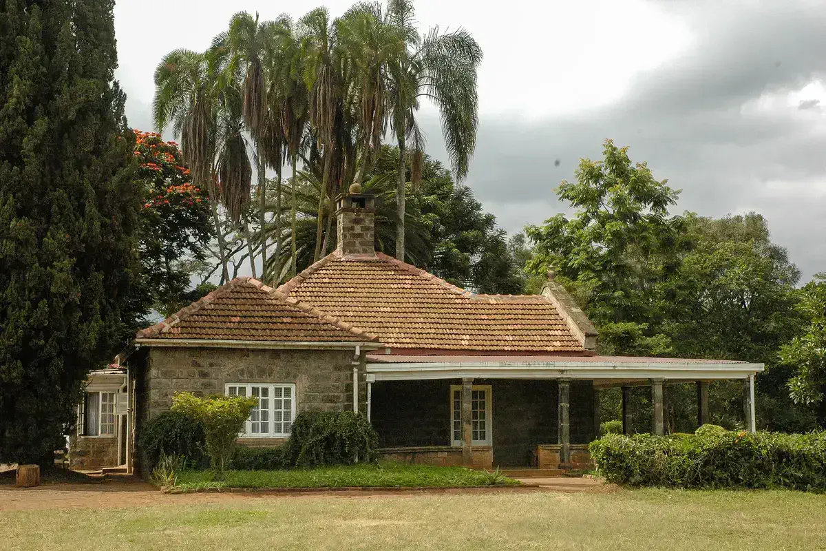 Historic farmhouse and garden at the Karen Blixen Museum in Nairobi.