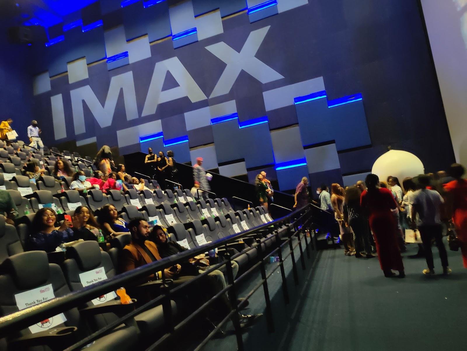 Moviegoers seated inside the large Filmhouse IMAX cinema auditorium in Lekki, Lagos.